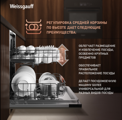 Встраиваемая посудомоечная машина Weissgauff BDW 6038 Inverter Infolight
