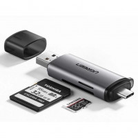 Кардридер UGreen CM184 (50704) USB-C TF + SD Card Reader серый Кардридер UGreen CM184 (50704) USB-C TF + SD Card Reader серый